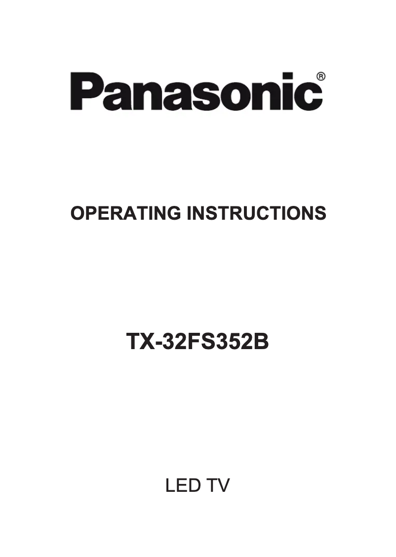 Page 1 of the manual User Manual Panasonic Viera TX-32FS352B