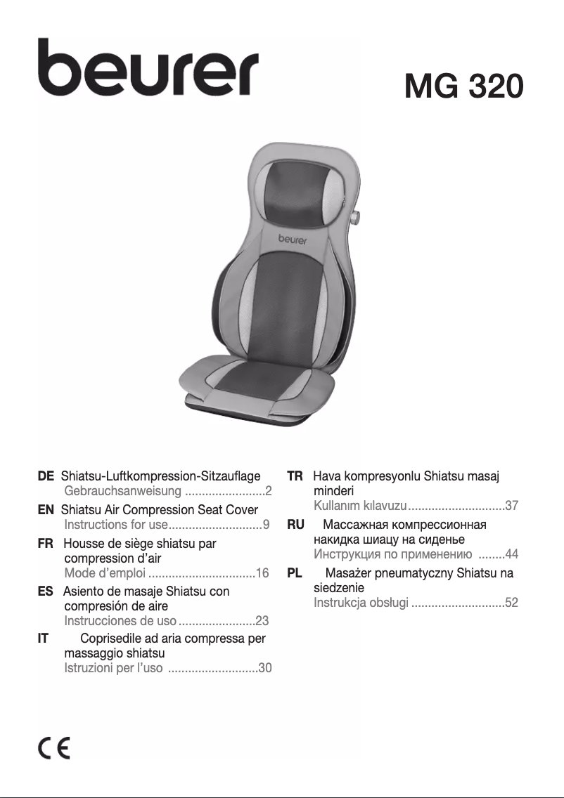Page 1 of the manual User Manual Beurer MG320