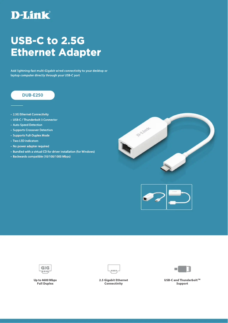 First page image of the manual for DUB-E250