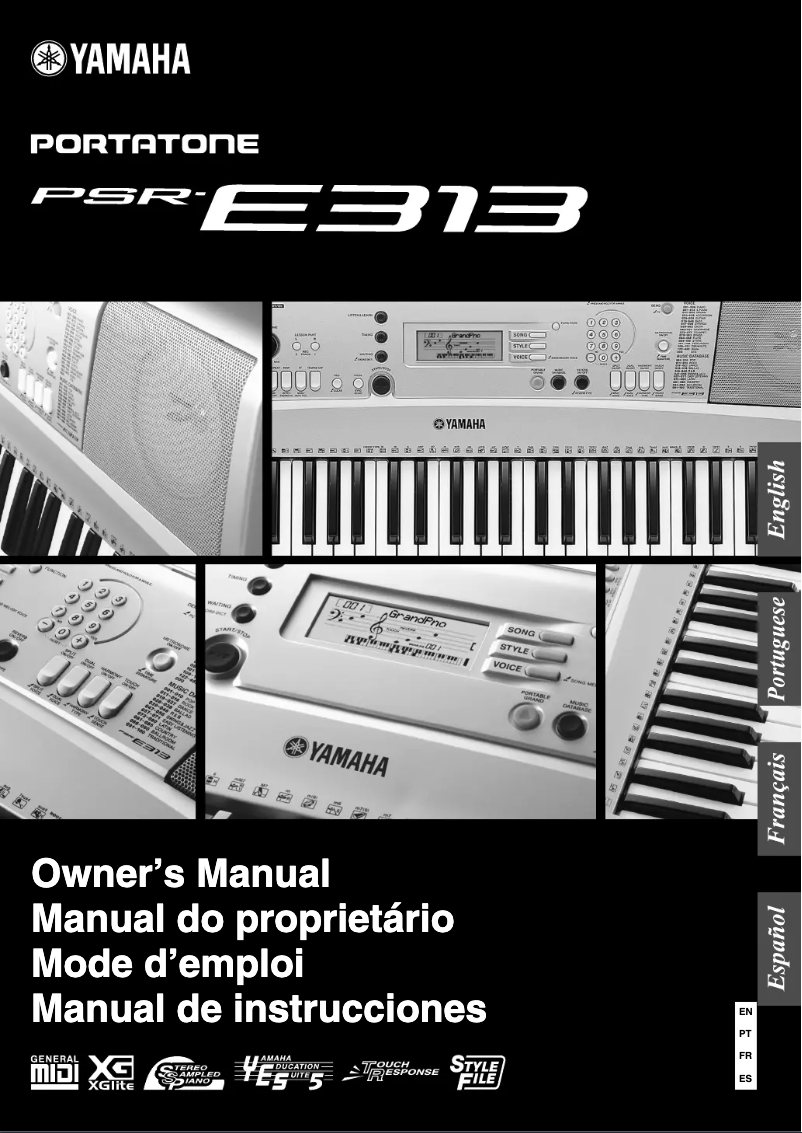 First page image of the manual for PSR-E313