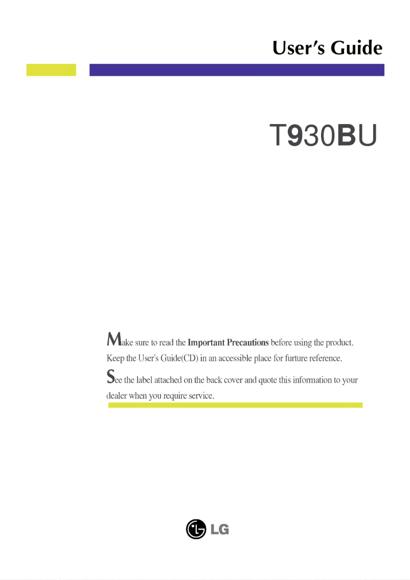 First page image of the manual for T930B