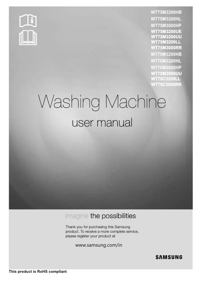 First page image of the manual for WT70M3200HL