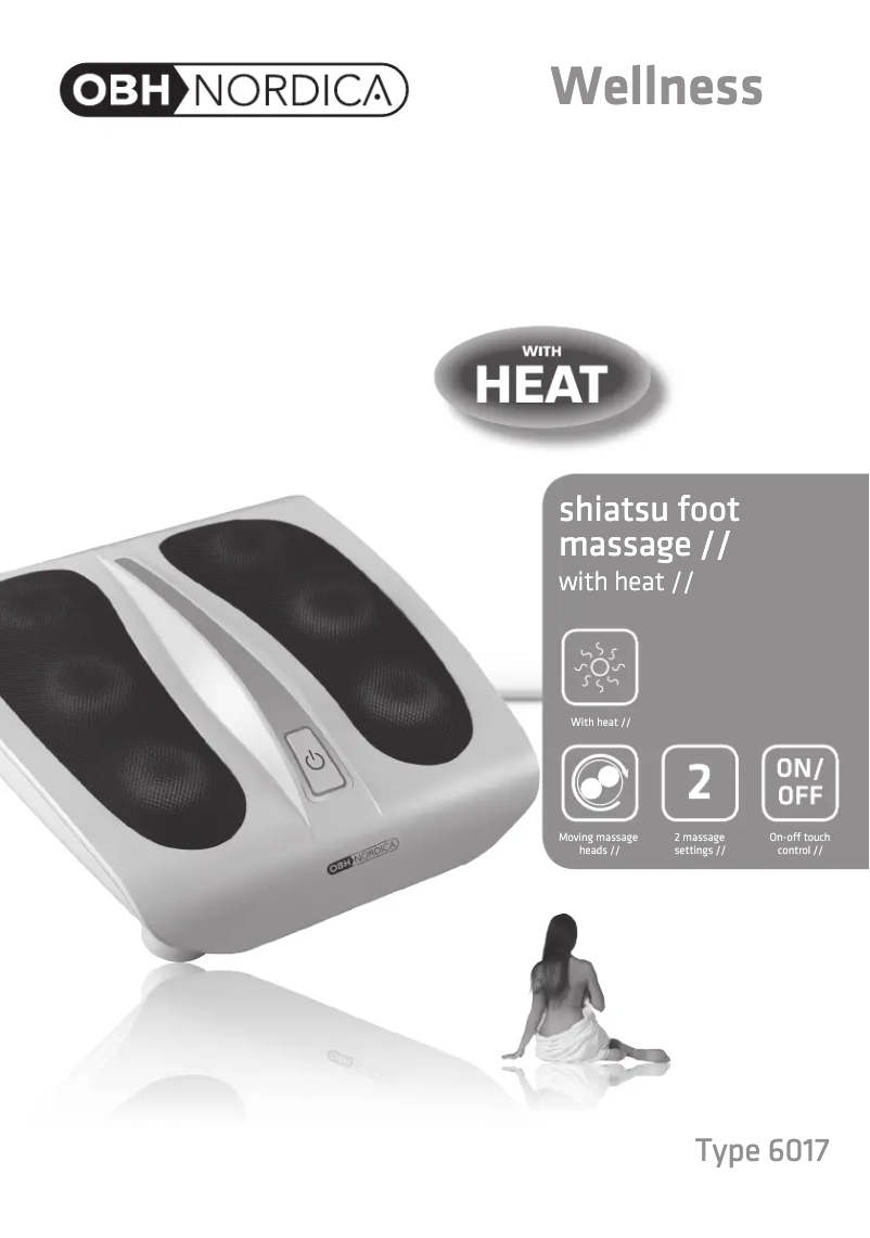 Page 1 of the manual User Manual OBH Nordica Shiatsu Foot Massage