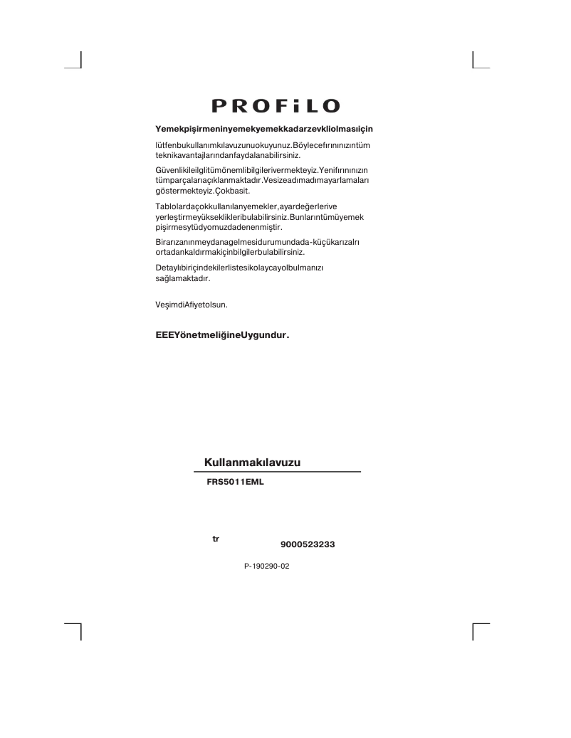 First page image of the manual for FRS5011EML