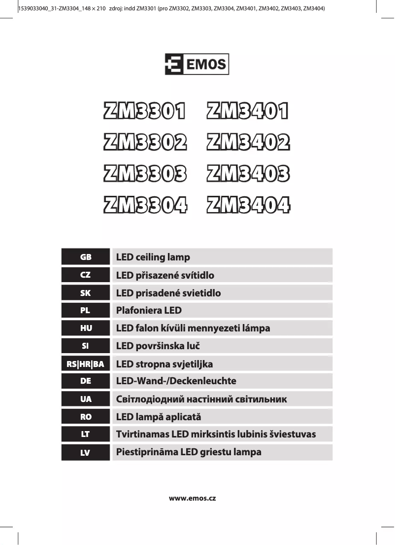 Page 1 of the manual User Manual Emos ZM3304