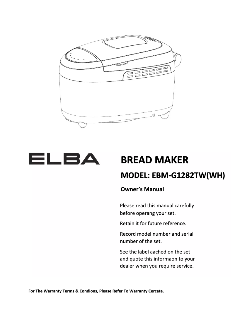 First page image of the manual for EBM-G1282TW(WH)