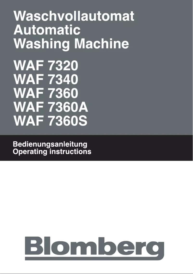 Page 1 of the manual User Manual Blomberg WAF 7360 S