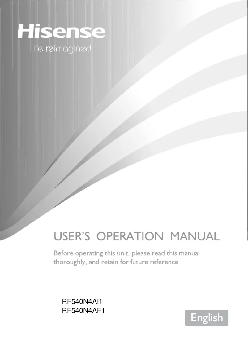 Page 1 of the manual User Manual Hisense RF540N4AI1