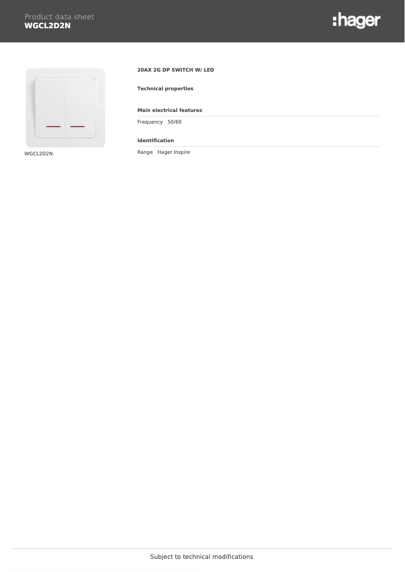 First page image of the manual for WGCL2D2N