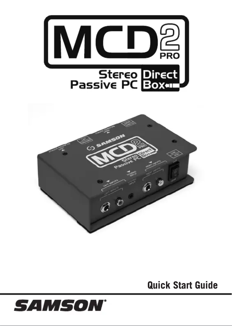 First page image of the manual for MCD 2 Pro