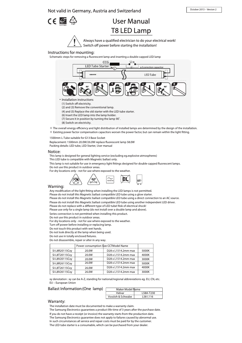 Page 1 of the manual User Manual Samsung SI-L8T20115CEU