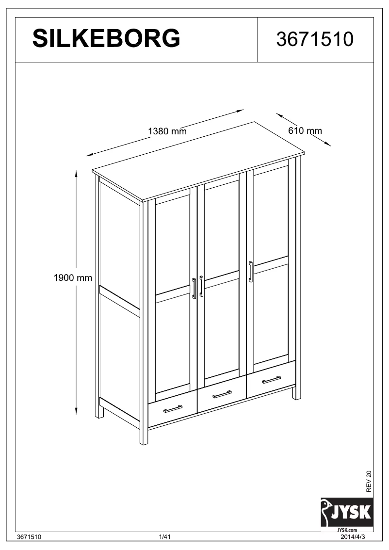 First page image of the manual for Silkeborg (139x190x61)