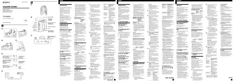 First page image of the manual for TCS-600DV