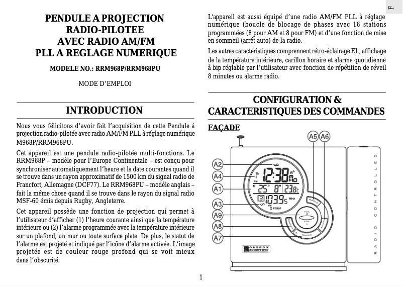 First page image of the manual for RRM968P