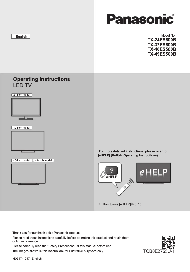 First page image of the manual for TX-49ES500B