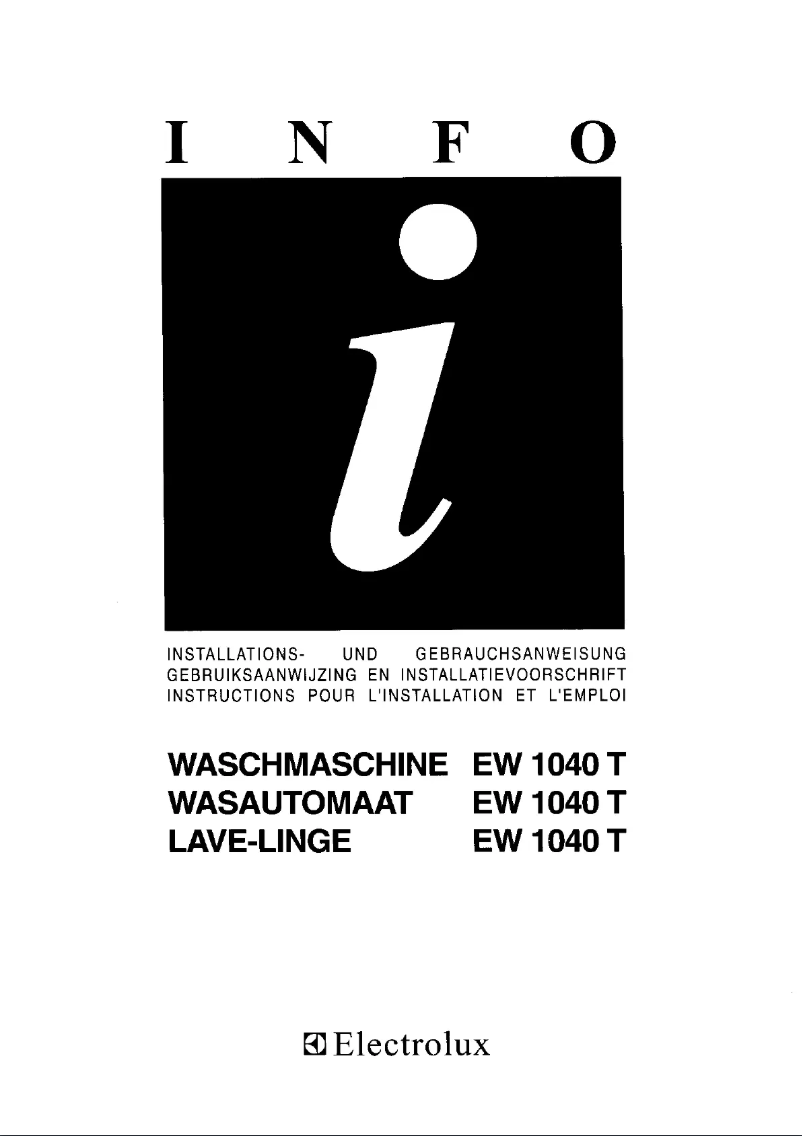 Page 1 of the manual User Manual Electrolux EW 1040T