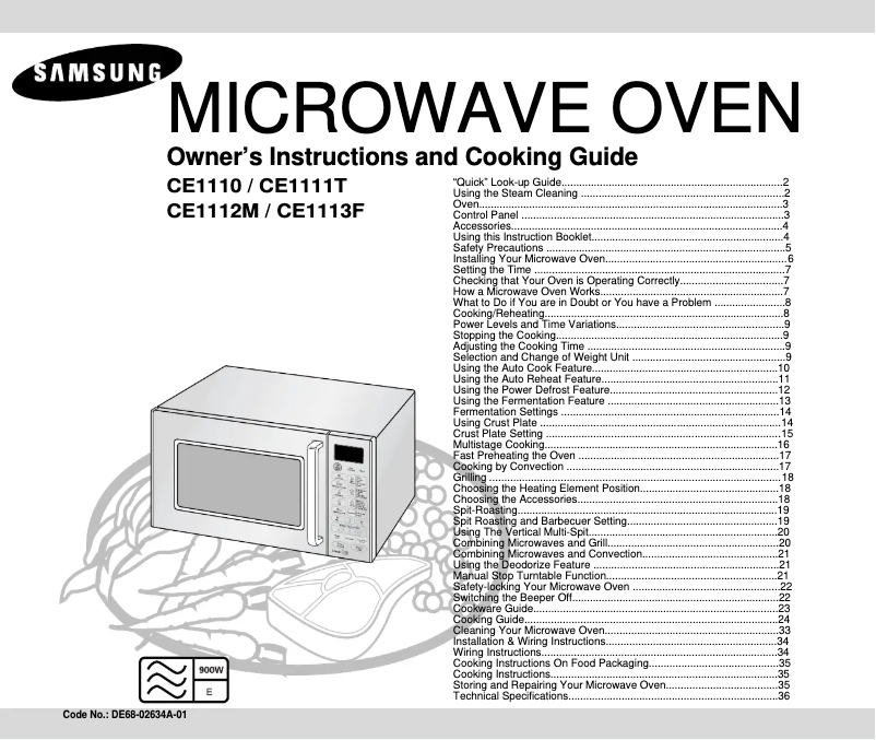 Page 1 of the manual User Manual Samsung CE1110