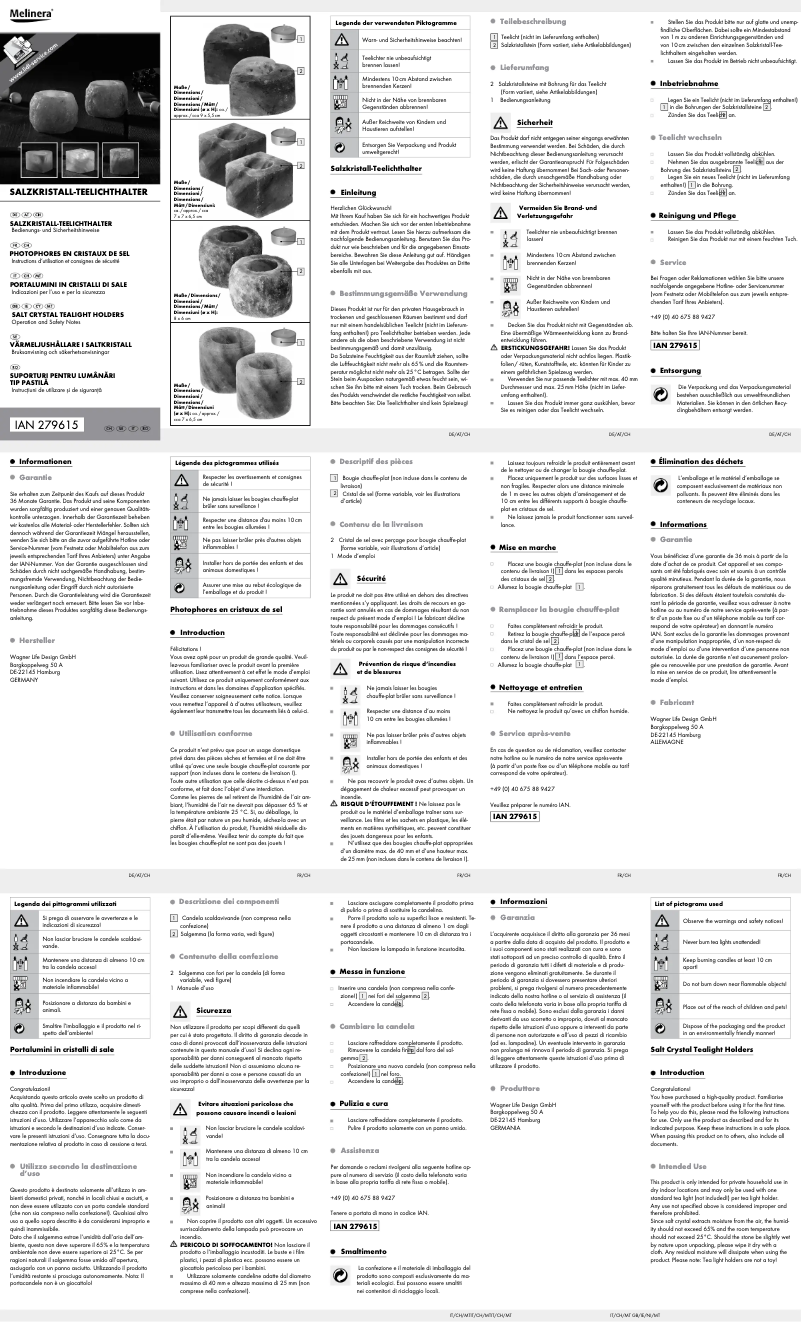 First page image of the manual for IAN 279615