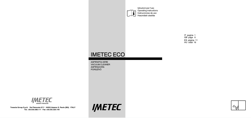 Image de la première page du manuel de l'appareil ECO E4