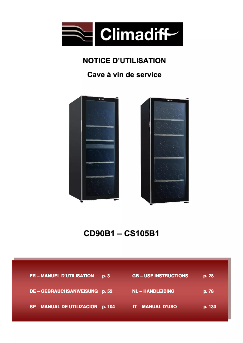 First page image of the manual for CD90B1