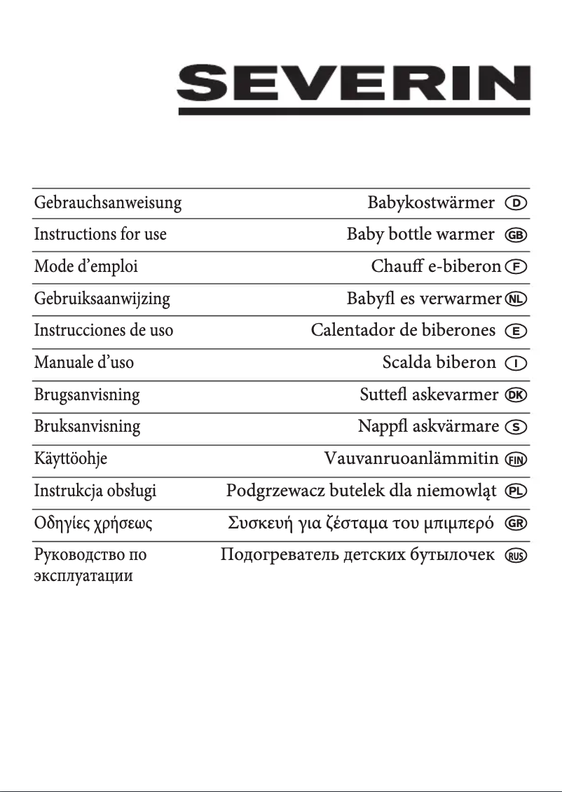 First page image of the manual for BK 3177