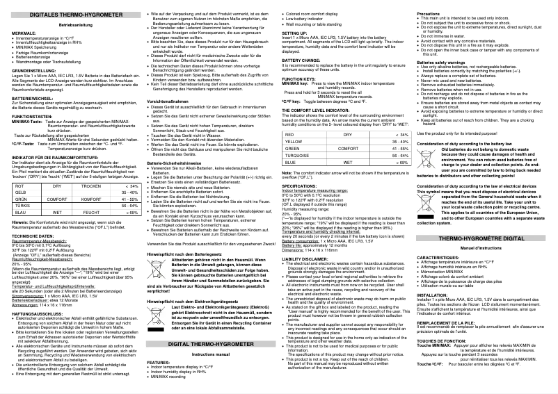 First page image of the manual for WS 9430