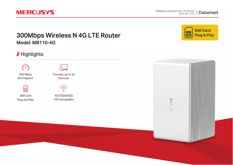 Image de la première page du manuel de l'appareil MB110-4G