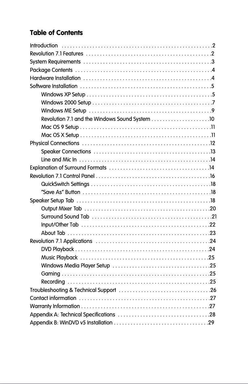 First page image of the manual for Revolution 7.1