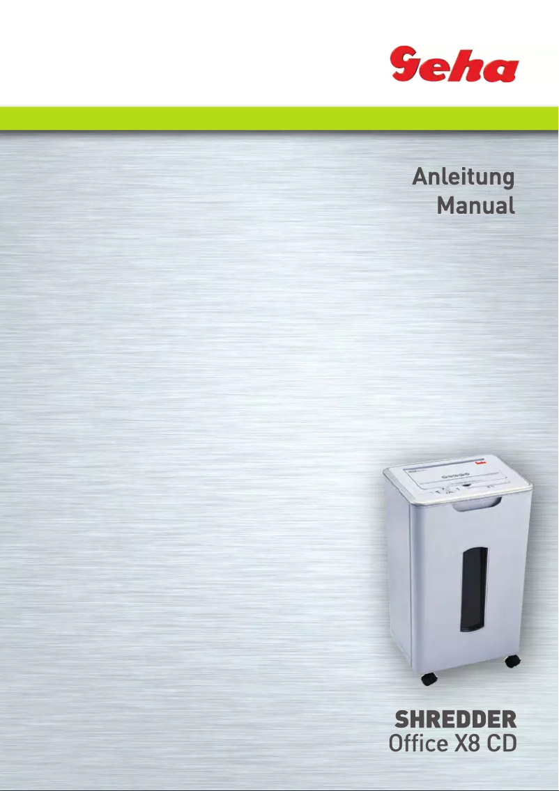 Page 1 of the manual User Manual Geha Home & Office X8 CD