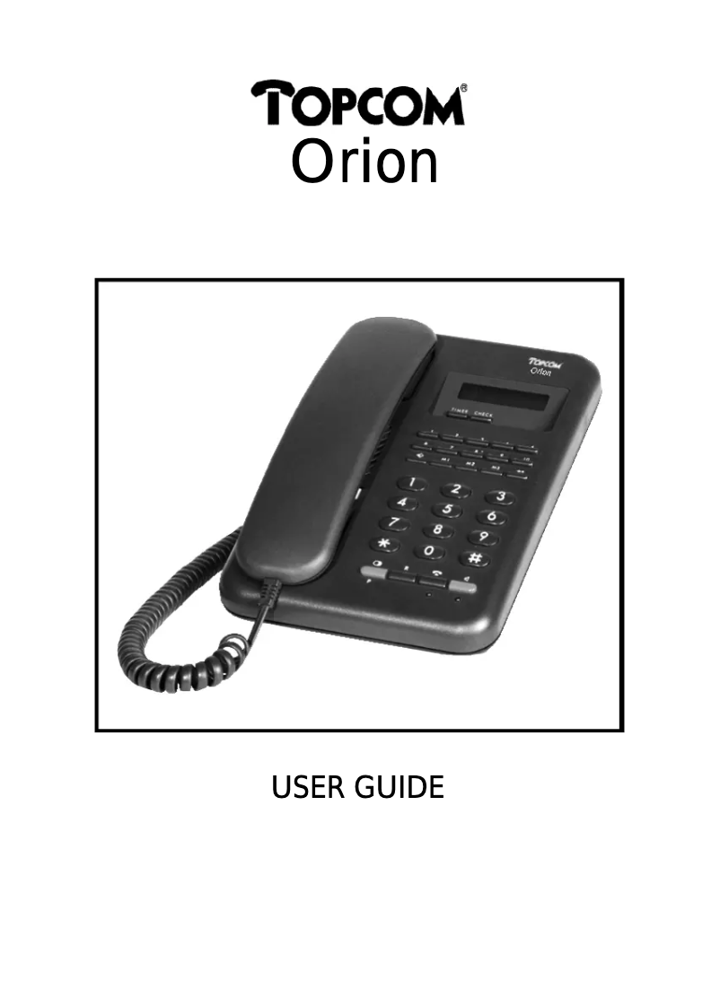 Page 1 of the manual User Manual Topcom Orion