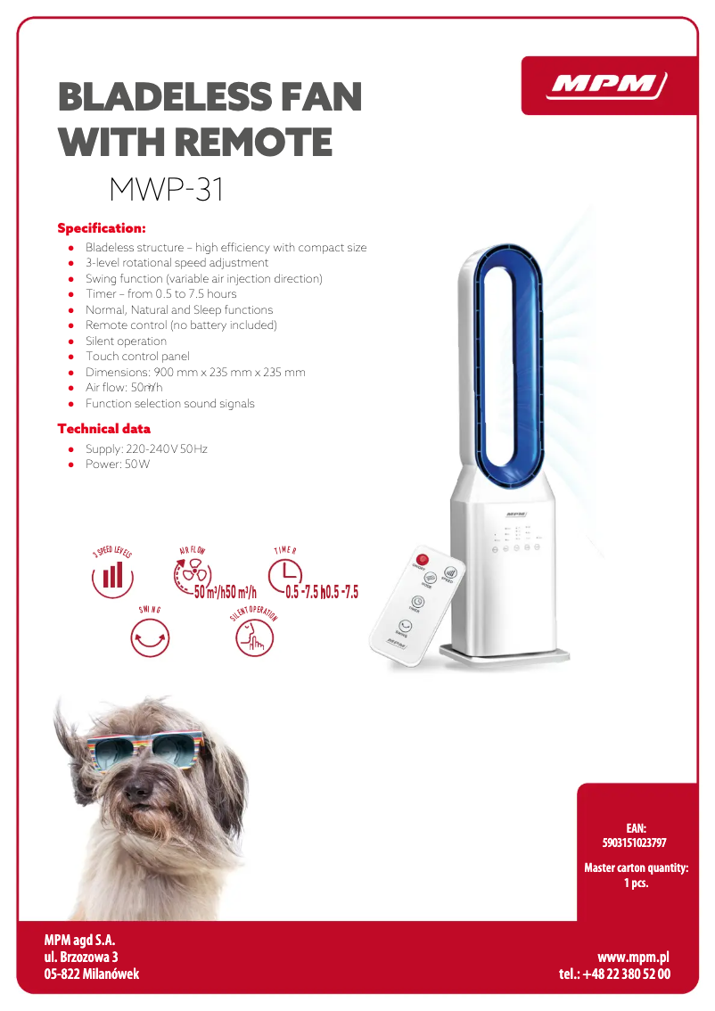 First page image of the manual for MWP-31