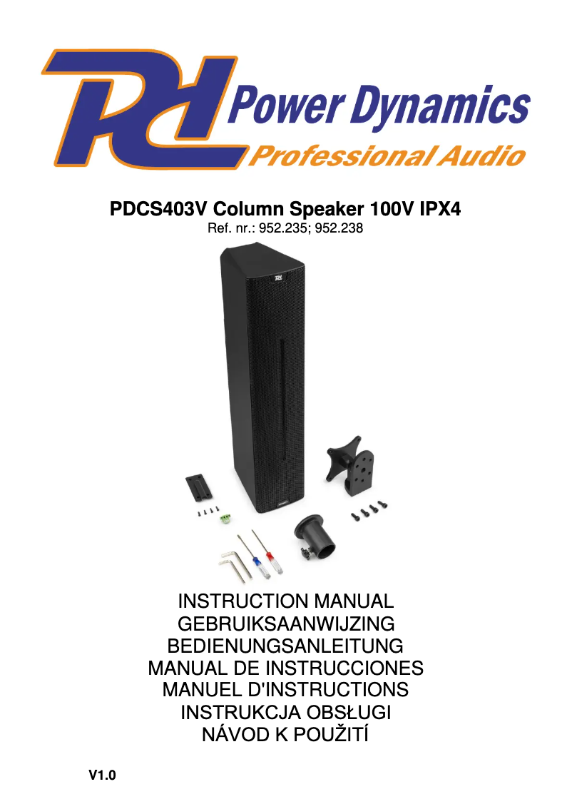 First page image of the manual for PDCS403V