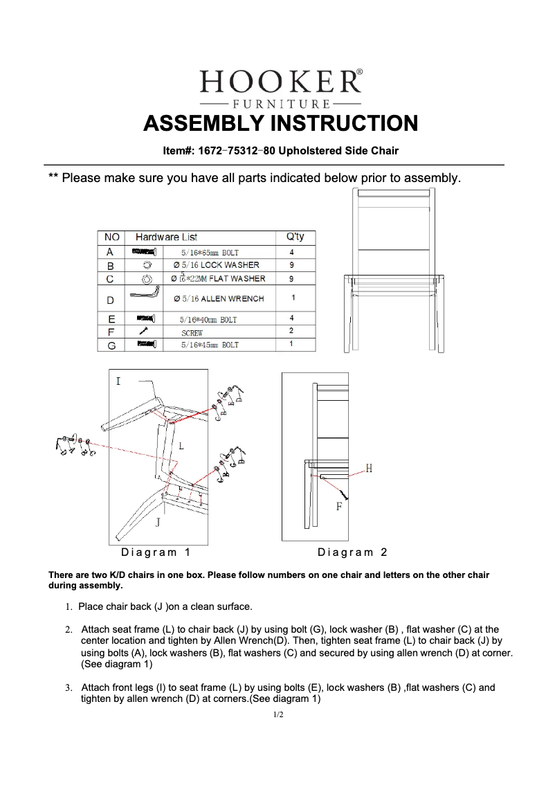 Page 1 of the manual User Manual Hooker 1672-75312-80