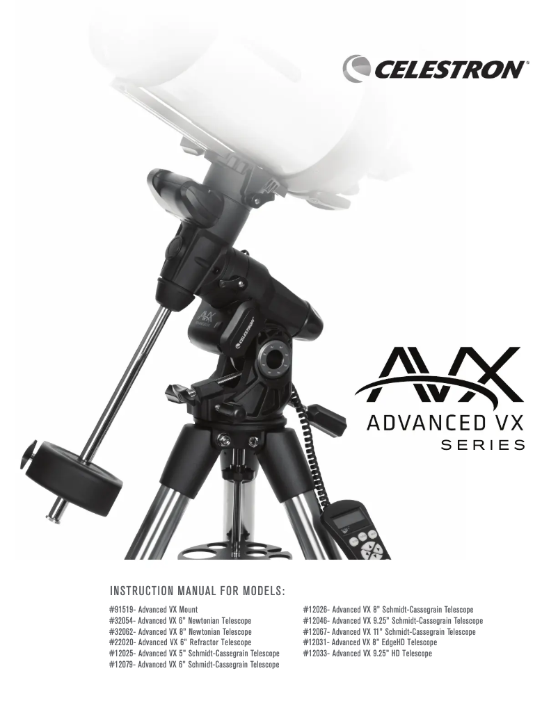 Page 1 of the manual User Manual Celestron Advanced VX