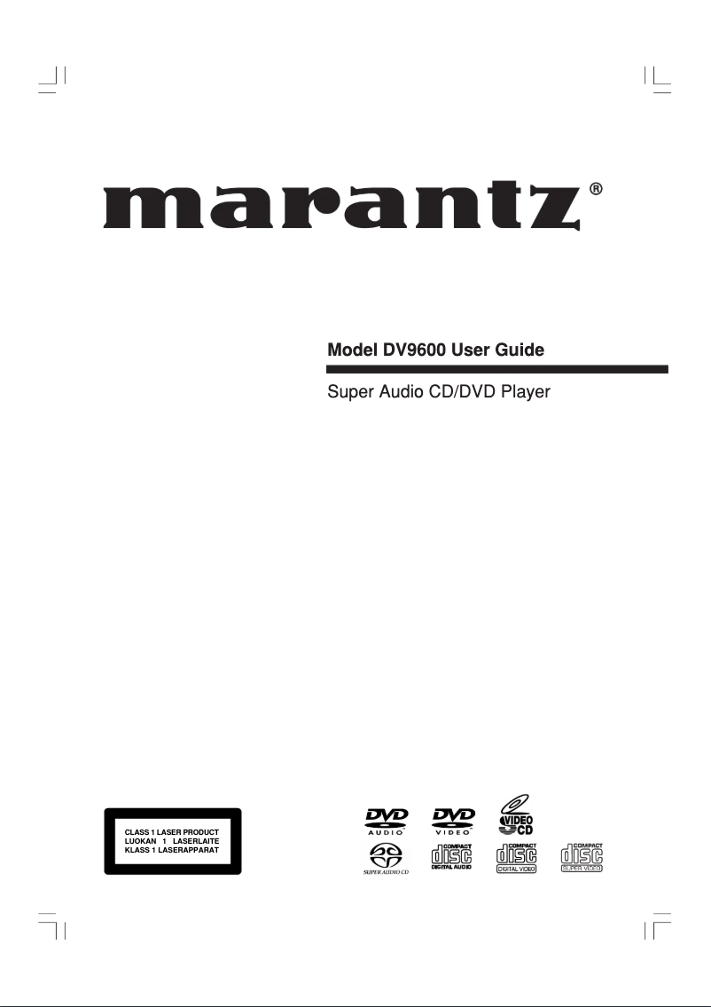 First page image of the manual for DV9600