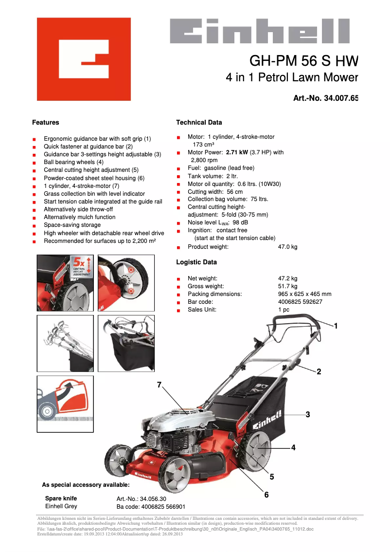 First page image of the manual for GH-PM 56 S HW