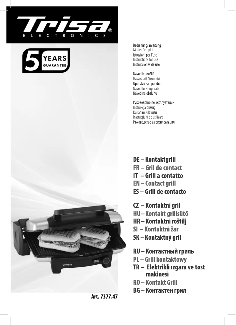 Page 1 of the manual User Manual Trisa Hot Snack 7377.4712