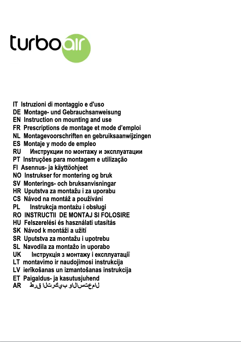 First page image of the manual for Gioia IX/F/50
