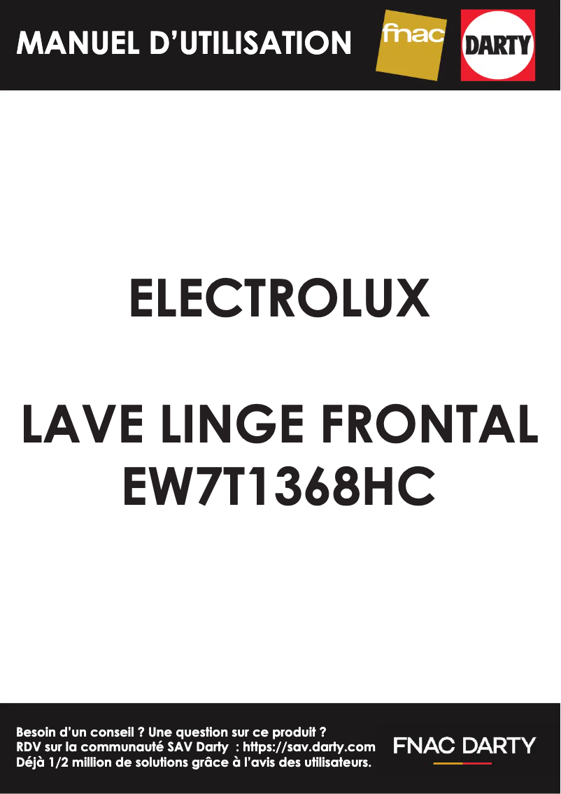 Page 1 of the manual User Manual Electrolux EW7T1368HC