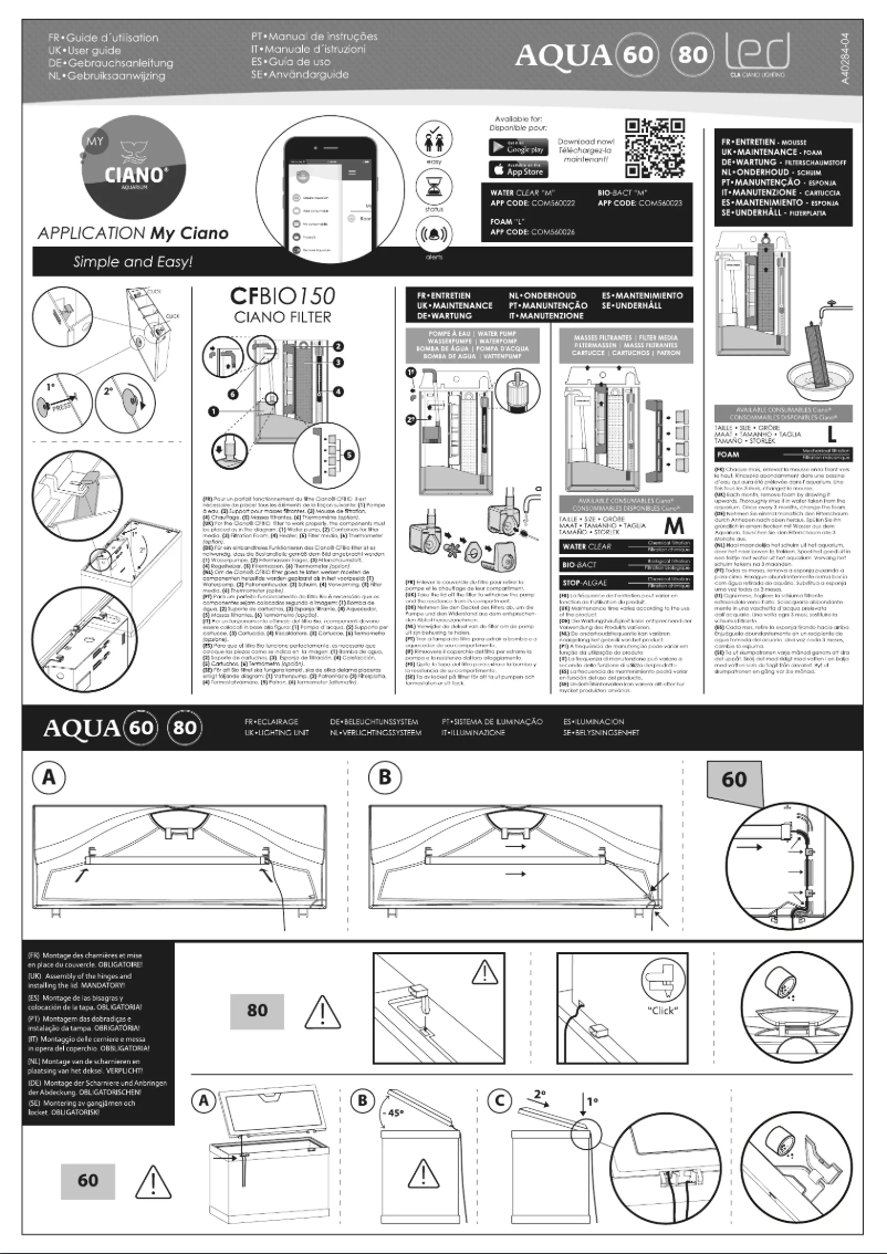 First page image of the manual for Aqua 60