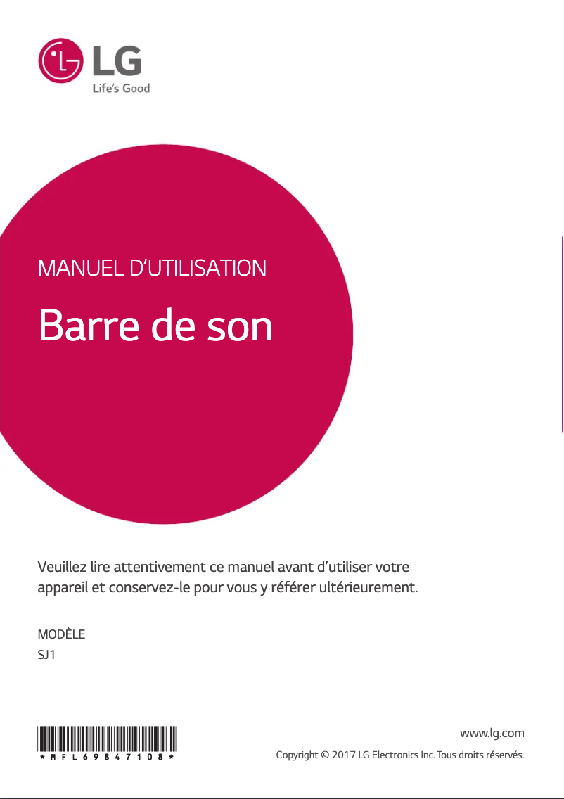 First page image of the manual for SJ1