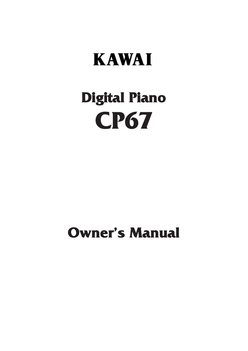 Page 1 de la notice Manuel utilisateur Kawai Concert Performer CP67