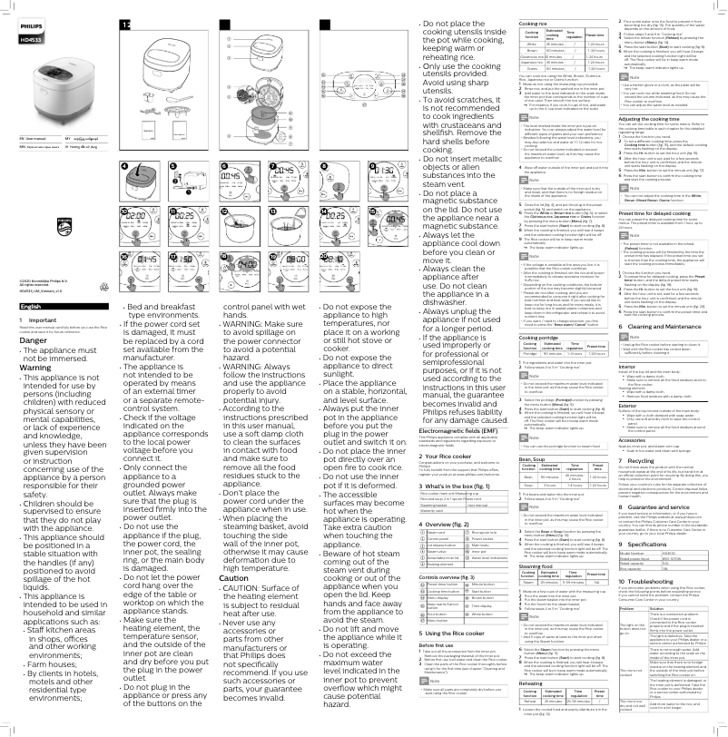 First page image of the manual for Viva Collection HD4533