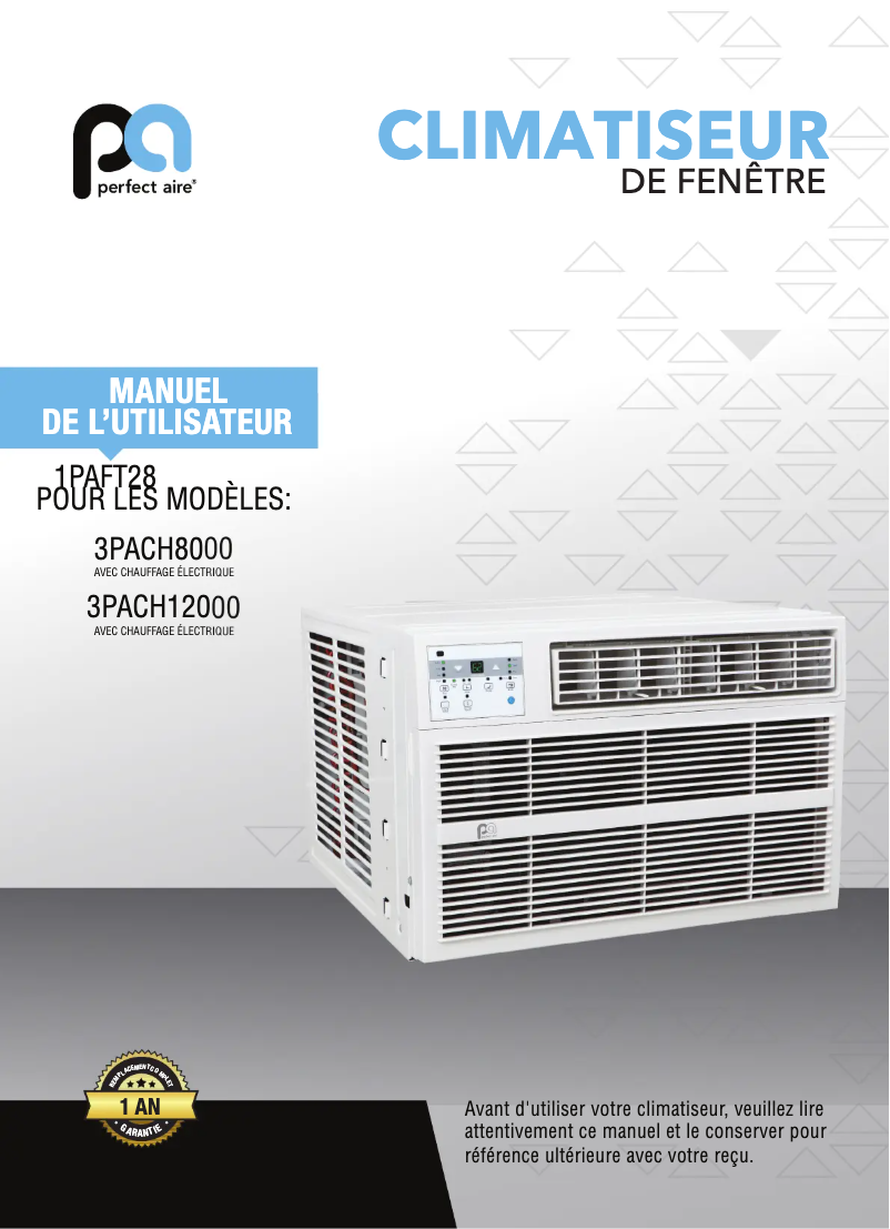 First page image of the manual for 3PACH8000