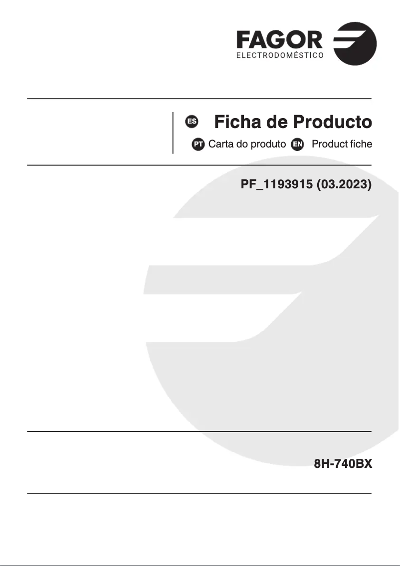 First page image of the manual for 8H-740BX