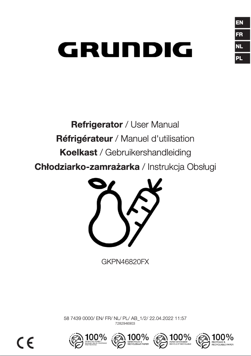 Page 1 of the manual User Manual Beko GKPN46821X