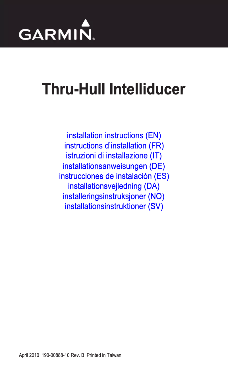 Page 1 of the manual User Manual Garmin NMEA 0183
