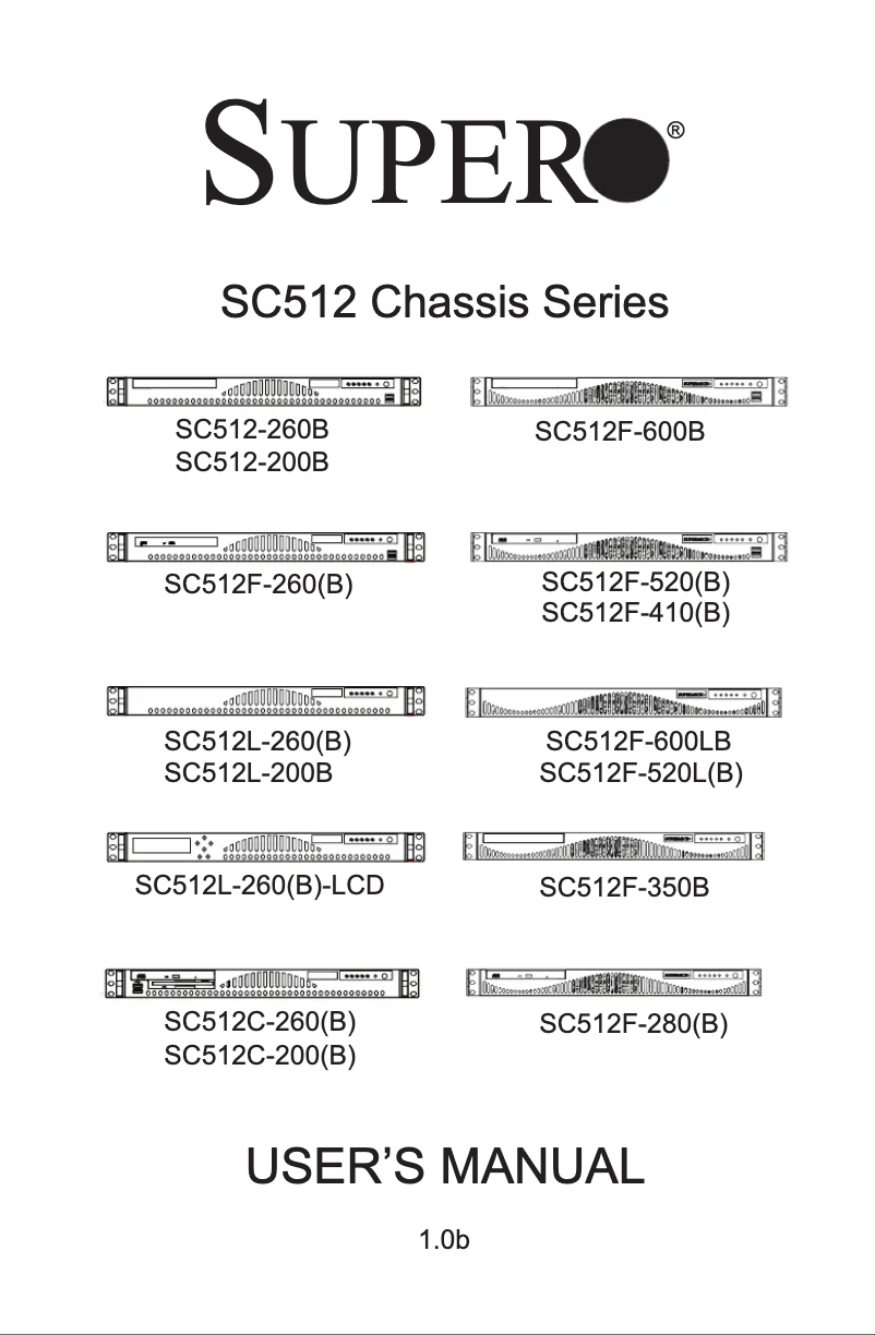 Page 1 de la notice Manuel utilisateur Supermicro CSE-512-260B