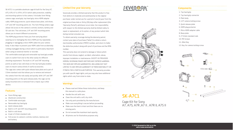 First page image of the manual for SK-A7C1
