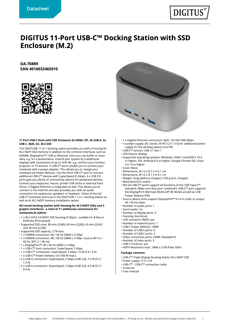 First page image of the manual for DA-70889